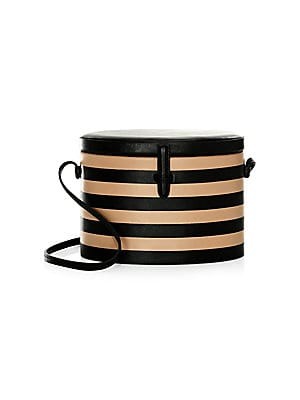 Iraca & Leather Round Trunk Crossbody Bag | Saks Fifth Avenue