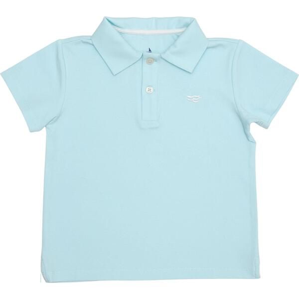 Carter Polo T-Shirt With Logo, Bermuda Blue - Henry Duvall Tops | Maisonette | Maisonette
