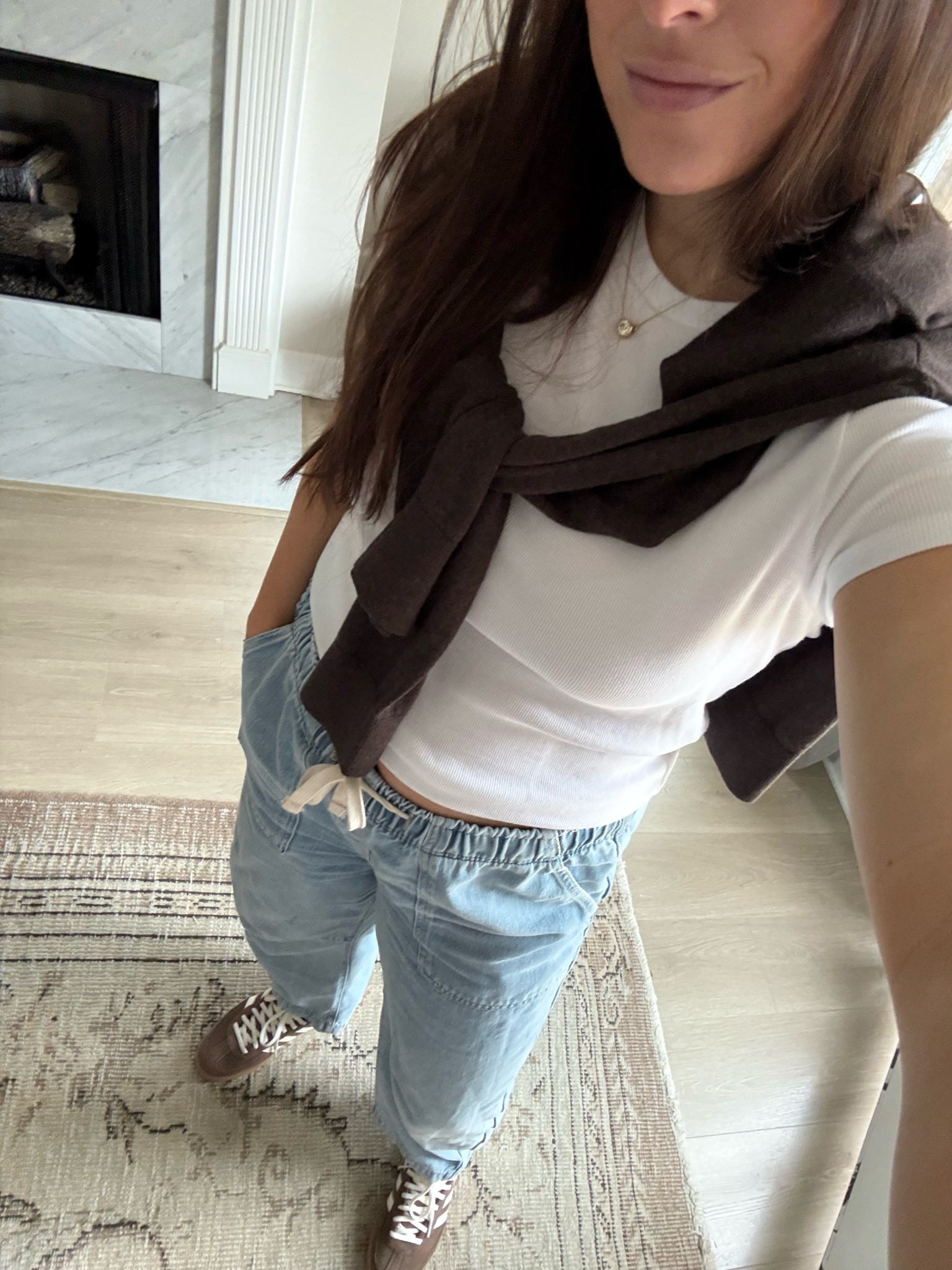 Been loving these drawstring jeans in place of maternity jeans. My true size fits well (currently 21 weeks), but I also ordered a few styles in a size up for later on! 

#LTKBump #LTKFindsUnder50 #LTKSaleAlert