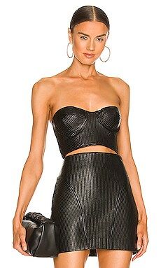 Lovers and Friends Roi Leather Bustier in Black from Revolve.com | Revolve Clothing (Global)