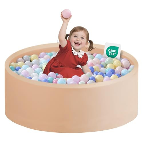 Zedachica Ball Pit for Toddlers 35.43''x11.81 Baby Ball Pit Soft Memory Foam Ball Pool Round Kids Ball Pit Indoor and Outdoor Game Kids Play Ball Pool Ideal Gift for Girls and Boys (Beige, NO Balls) | Amazon (US)