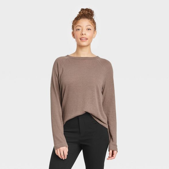 Women's Long Sleeve Linen T-Shirt - A New Day™ | Target