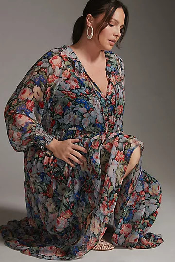 The Marais Printed Chiffon Maxi Dress | Anthropologie (US)