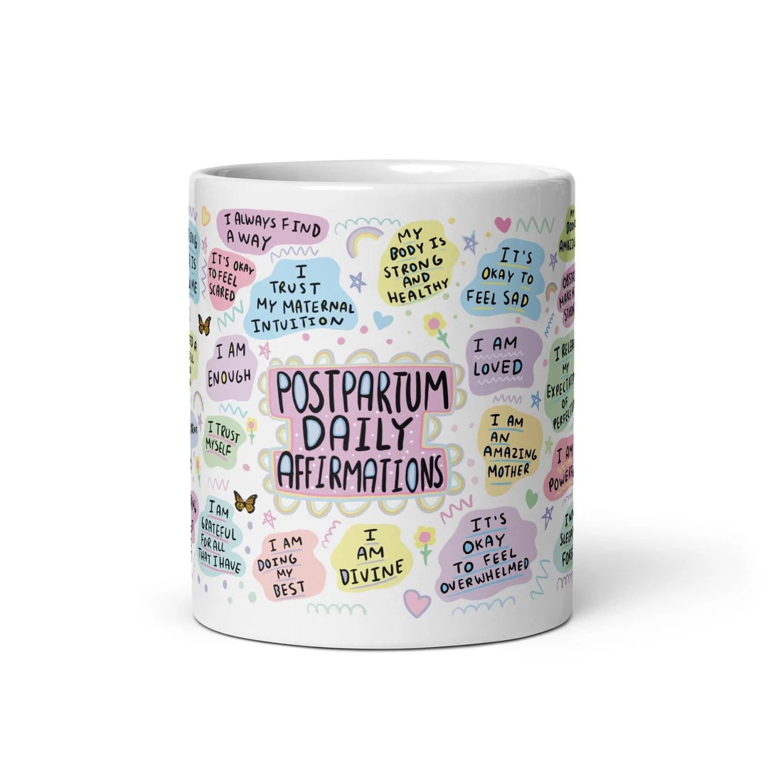 Postpartum Mug, Postpartum Gift, Motherhood Affirmations Mug, Childbirth Gift, New Parent Mug, Ne... | Etsy (US)