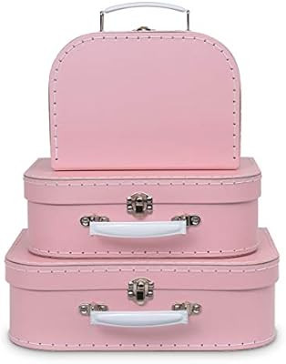 Jewelkeeper Paperboard Suitcases, Set of 3 – Nesting Storage Gift Boxes for Birthday Wedding Ea... | Amazon (US)