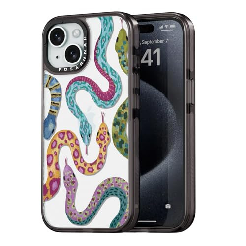 casevivid Compatible for iPhone 15 Case Cute Aesthetic - Durable Shockproof 6.6 ft Drop Impact Phone Case Cover with Funny Fashion Snake 6.1" Black | Amazon (US)