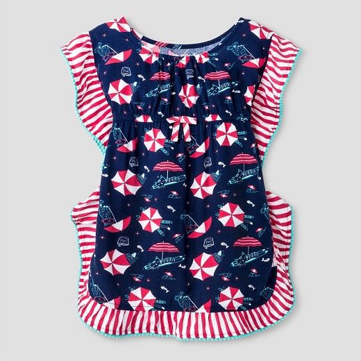 Toddler Girls' Umbrella Cat Print Cover Up Dress Cat & Jack™ - Navy | Target