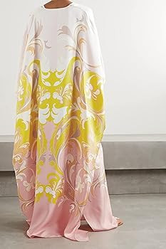 Designer Printed Satin Silk Kaftan Dress – Elegant & Chic Summer Maxi Dress for Women | Amazon (US)