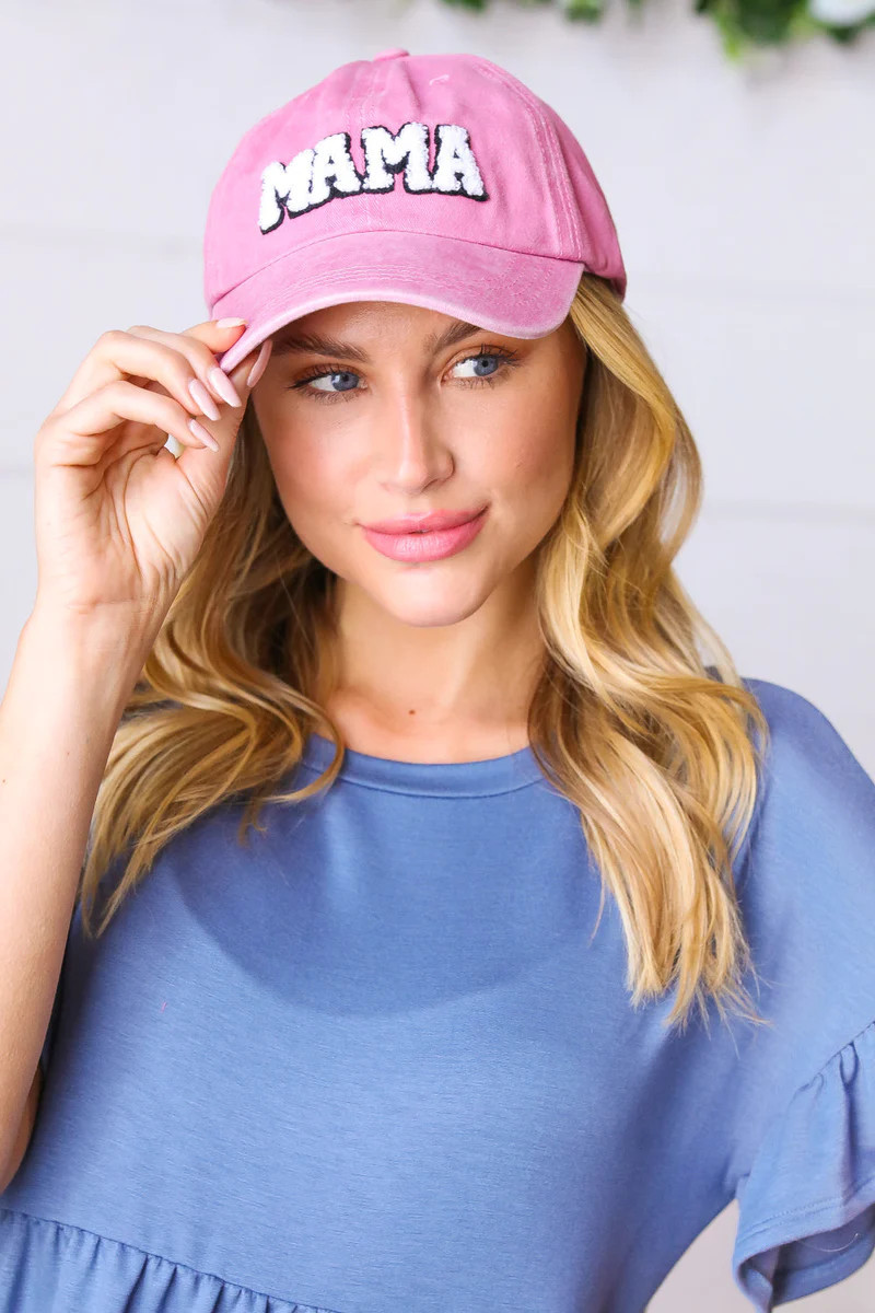 Pink Cotton "MAMA" Adjustable Baseball Cap - Casual Chic Boutique | Casual Chic Boutique