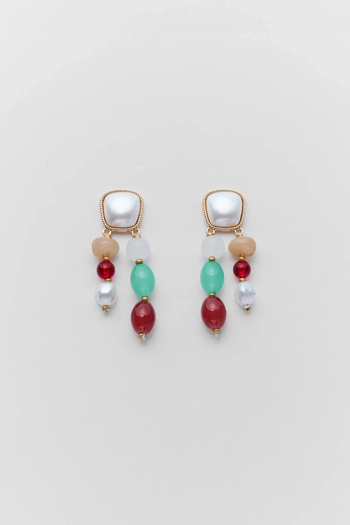 Mixed Stone Drop Earrings | Avara