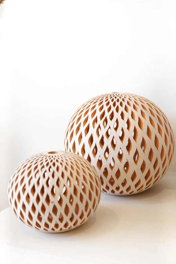 Clay Lantern Ceramic Lantern Sphere Ceramic Lantern from Mexico | Etsy (US)