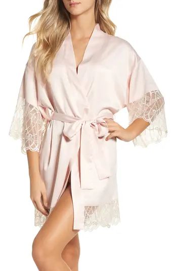 Women's Flora Nikrooz Gabby Satin Kimono Robe, Size X-Small - Pink | Nordstrom