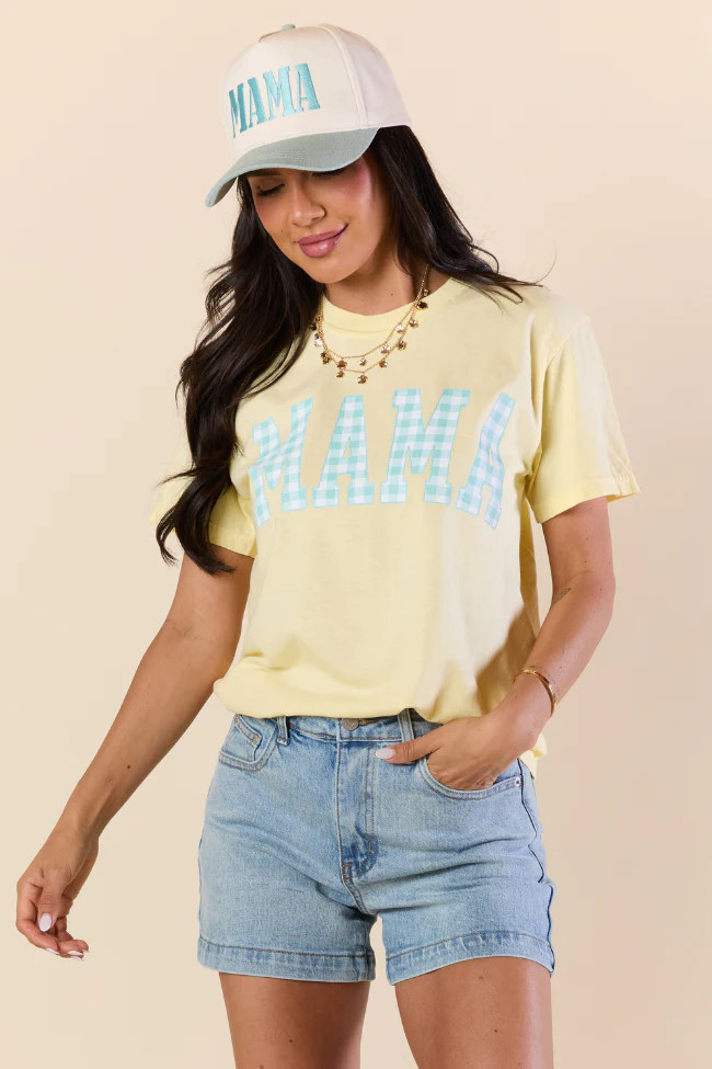 Mama Gingham Yellow Graphic Tee SALE | Pink Lily
