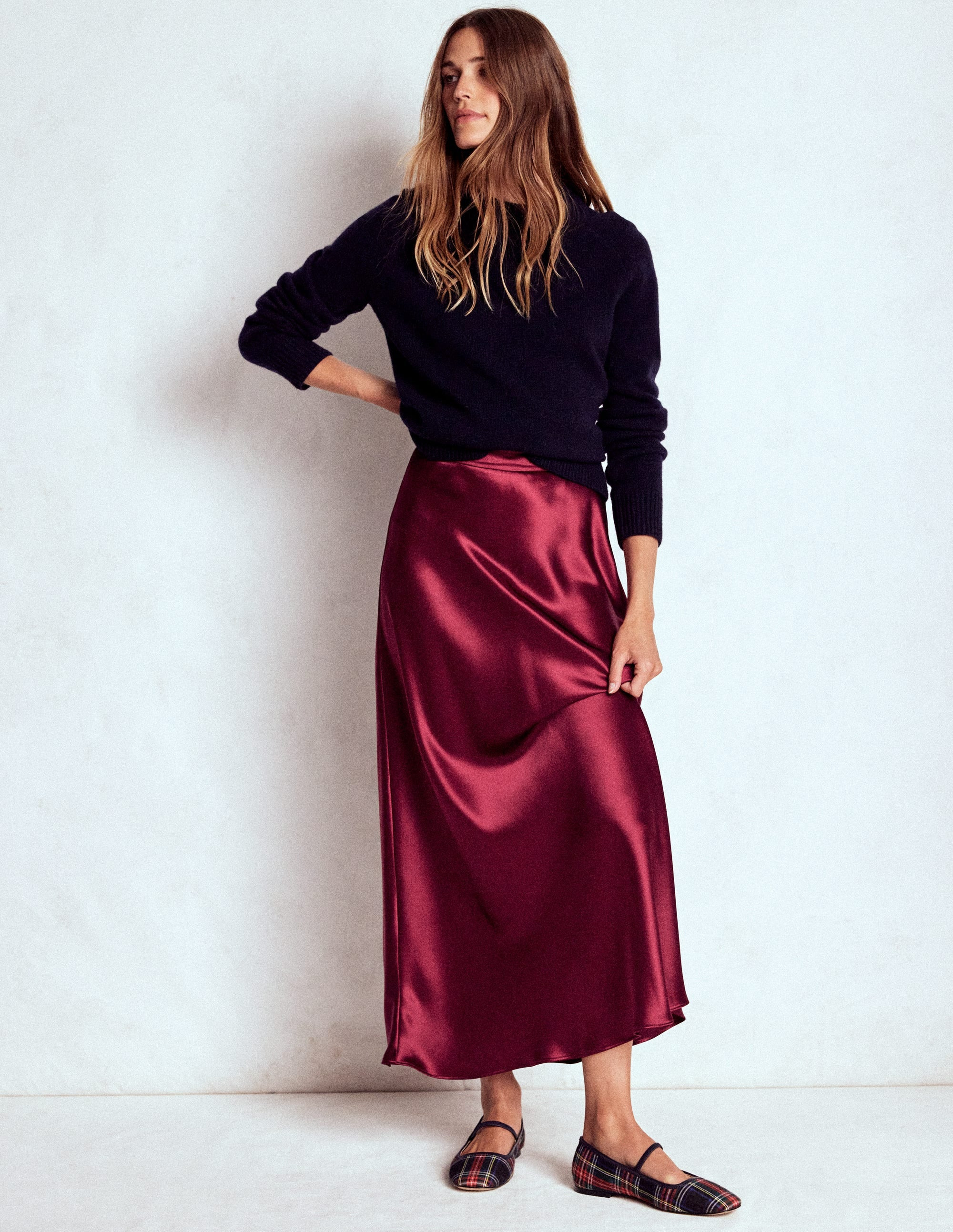 Bias Cut Slip Skirt-Port Female Boden | Boden UK