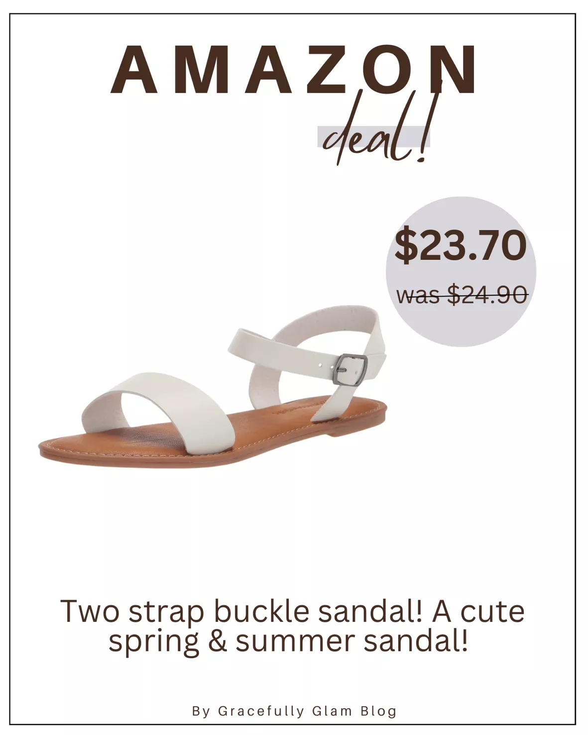 Essentials Women's Two Strap Buckle Sandal