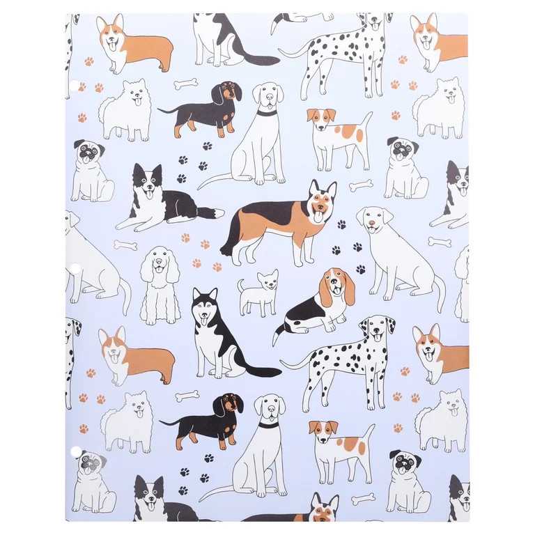 Pen+Gear 2-Pocket Poly Folder, Multicolor Dogs | Walmart (US)