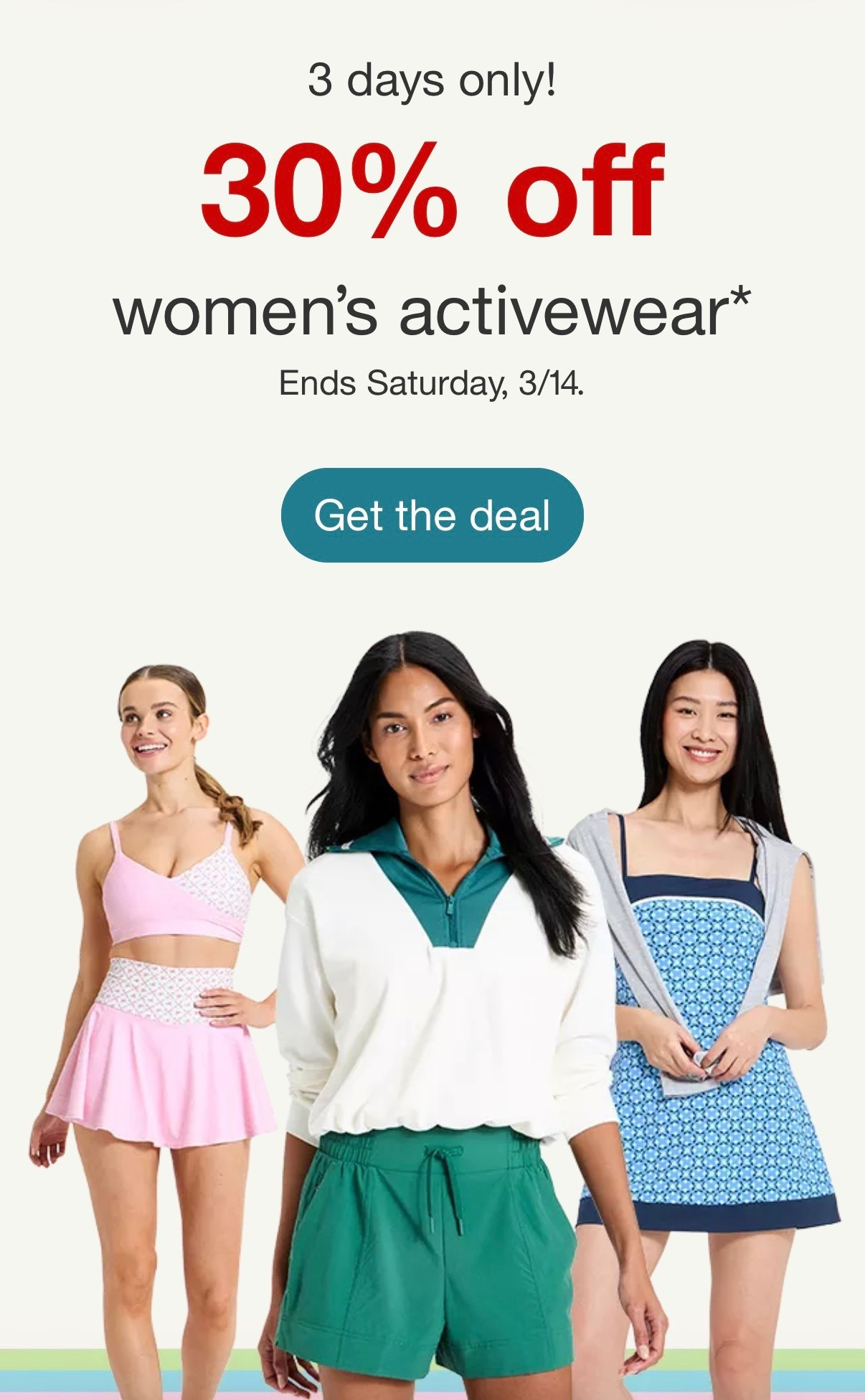 Activewear is 30% off for the next 3 days 🎉

The perfect time to grab those pieces you’ve had your eye on.

@Target 

#LTKfitnessgoals