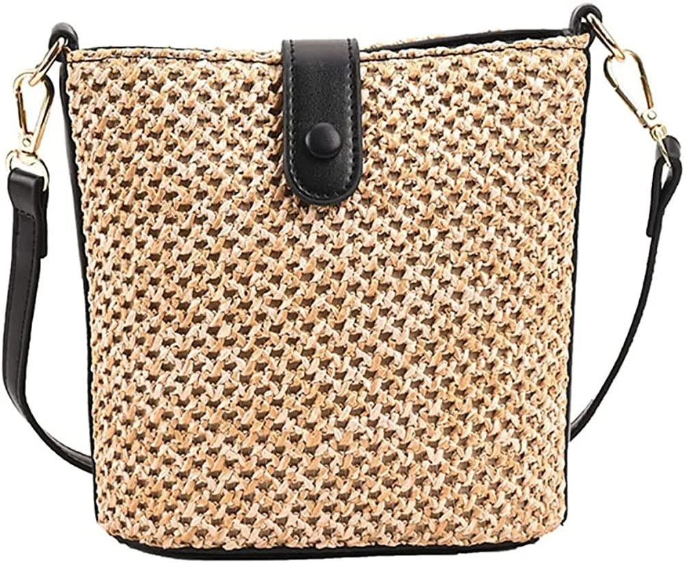 Straw Bag Summer Beach Bag Cute Handwoven Hobo Women Handbag Adjustable Crossbody Bag Vacation Ba... | Walmart (US)