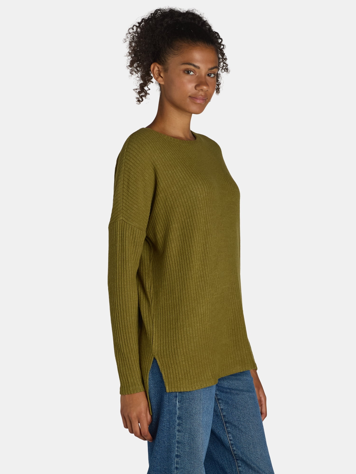 Time and Tru Women's Ribbed Tunic Top, Sizes S-XXXL | Walmart (US)