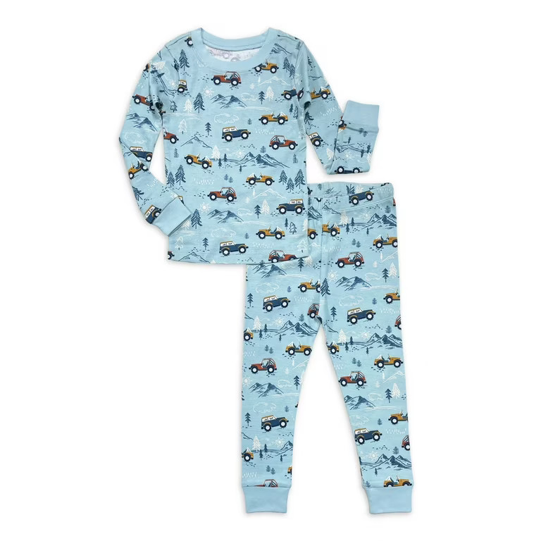 Wonder Nation Toddler Boy Tight Fit, 2-Piece Pajama Set, Sizes 12M-5T | Walmart (US)