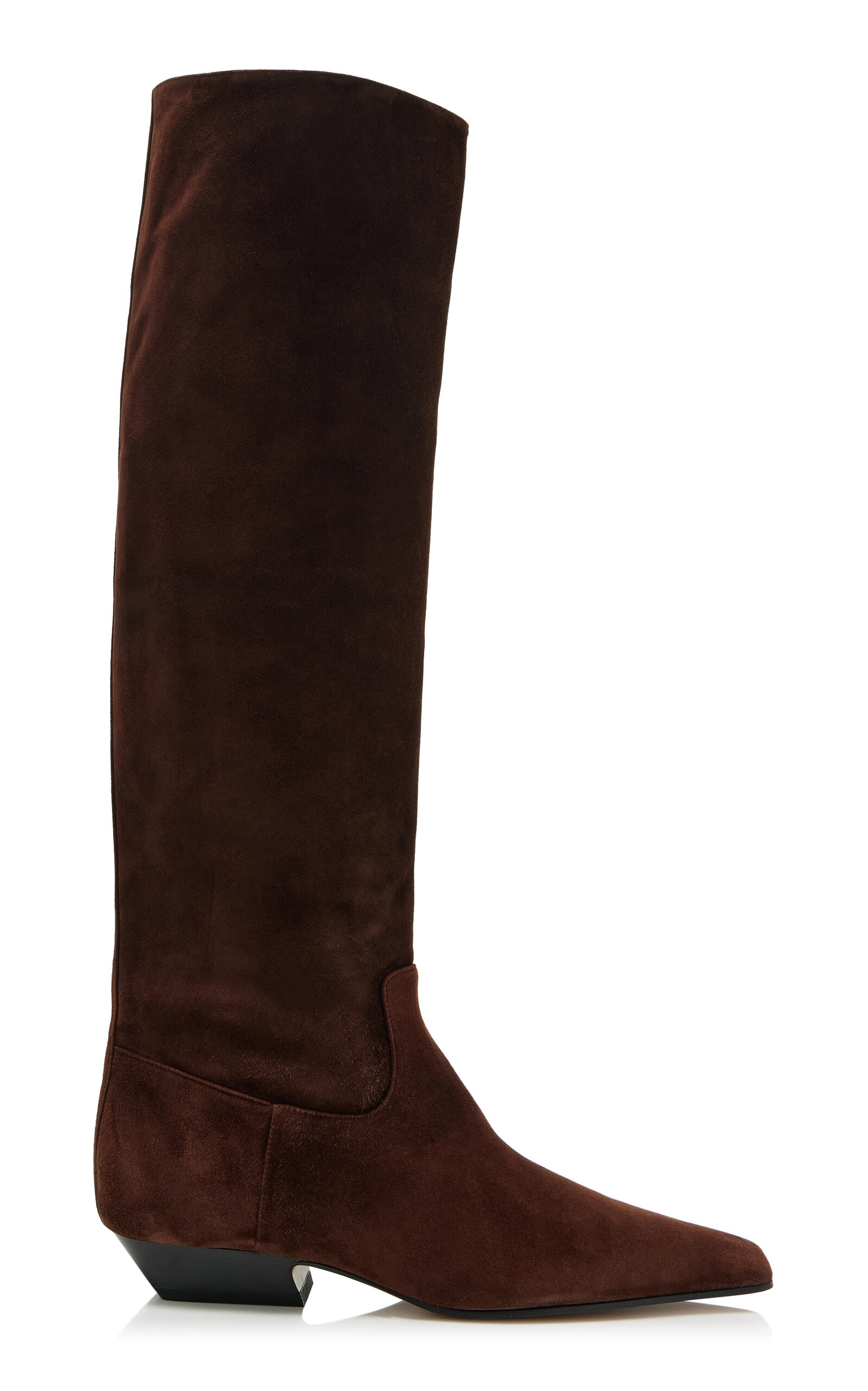 KhaiteMarfa Suede Knee Boots$1,650Color—BrownSize GuideSelect a sizeAdd To BagAdd to FavoritesE... | Moda Operandi (Global)