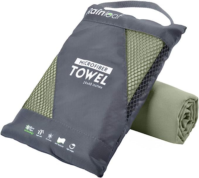 Rainleaf Microfiber Towel Perfect Travel & Sports &Beach Towel. Fast Drying - Super Absorbent - U... | Amazon (US)