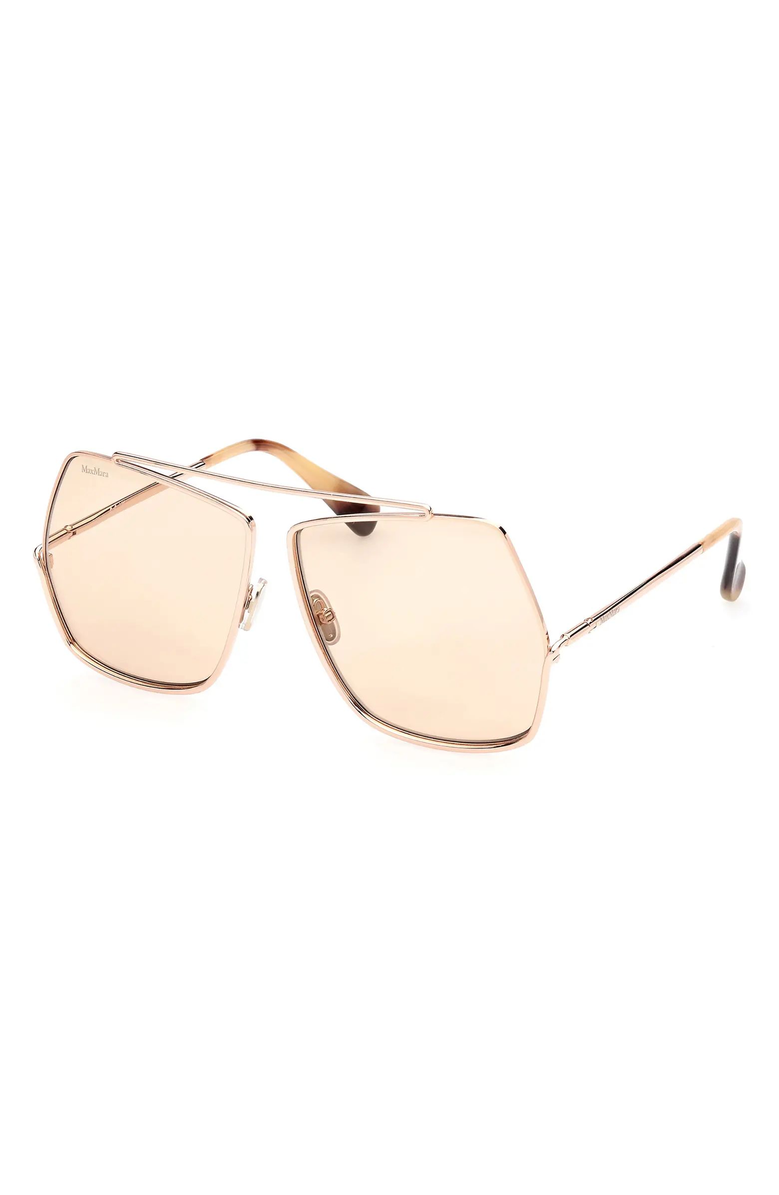 Max Mara 64mm Geometric Sunglasses | Nordstrom | Nordstrom