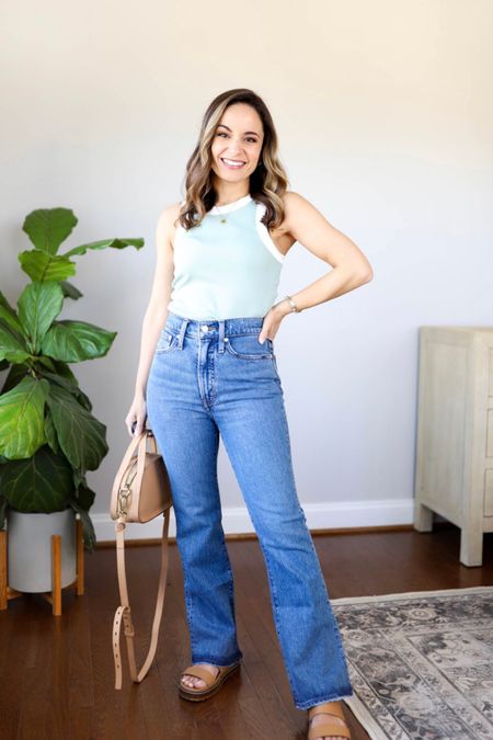 Jeans - regular sizing 24 11” rise. Rigid no stretch 
Top xxs, this one is cropped but I will also link a full length version
Shoes are true to size and comfortable 

All 25% off for Madewell insiders (sign in or sign up for the discount) 

#LTKsalealert #LTKFind