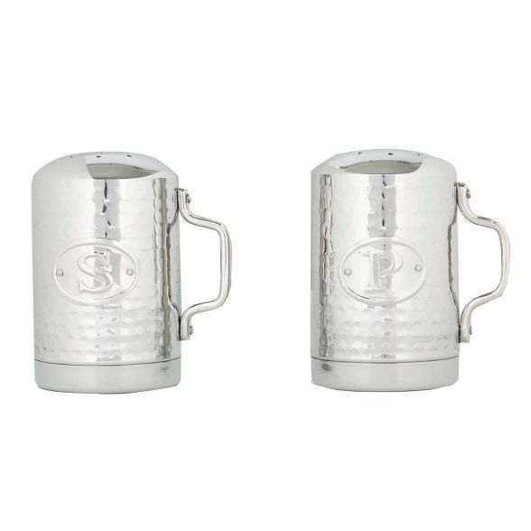Old Dutch 2pc Stainless Steel Hammered Stovetop Salt and Pepper Set | Target