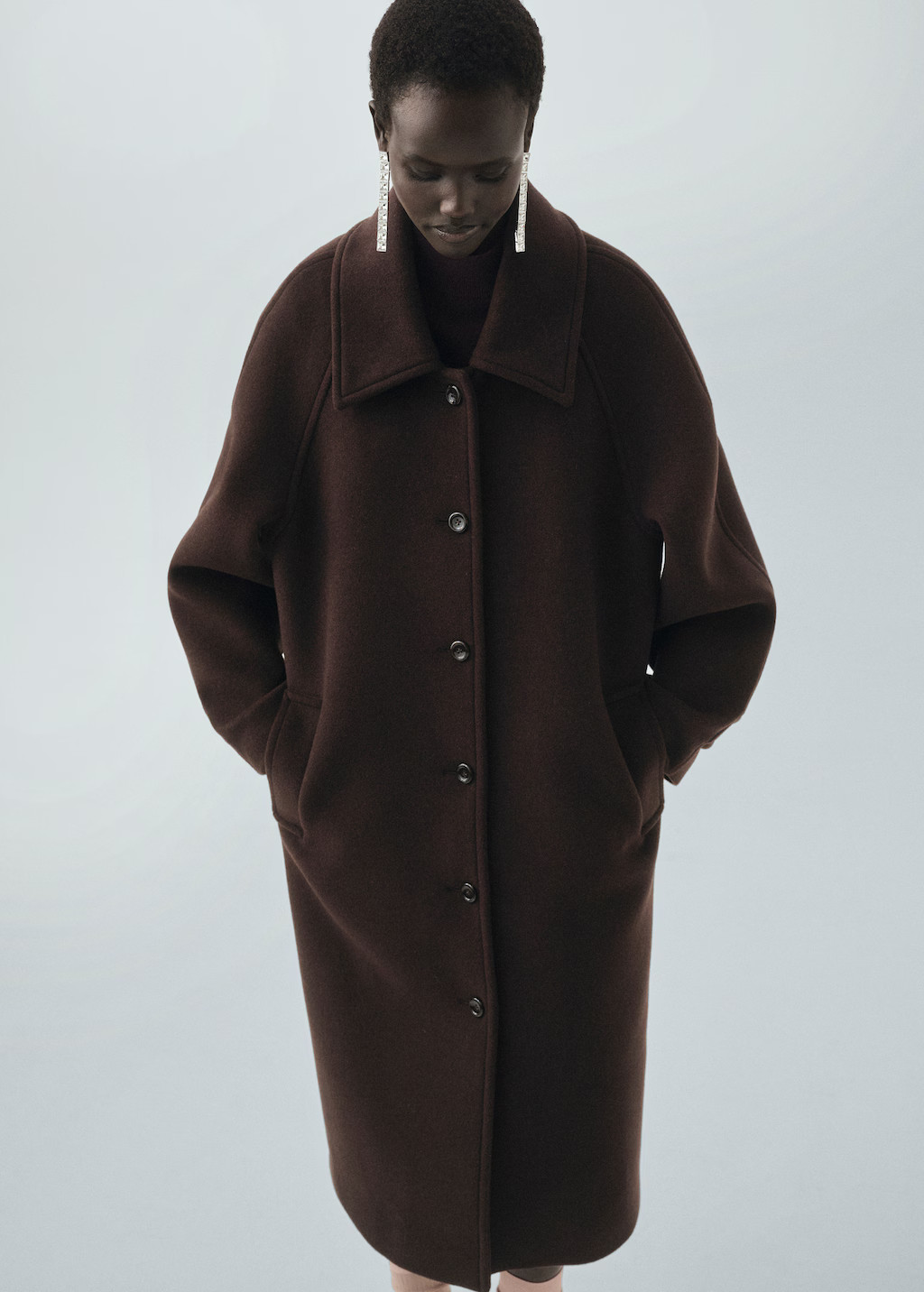 Buttoned wool coat - Women | MANGO United Kingdom | MANGO (UK)