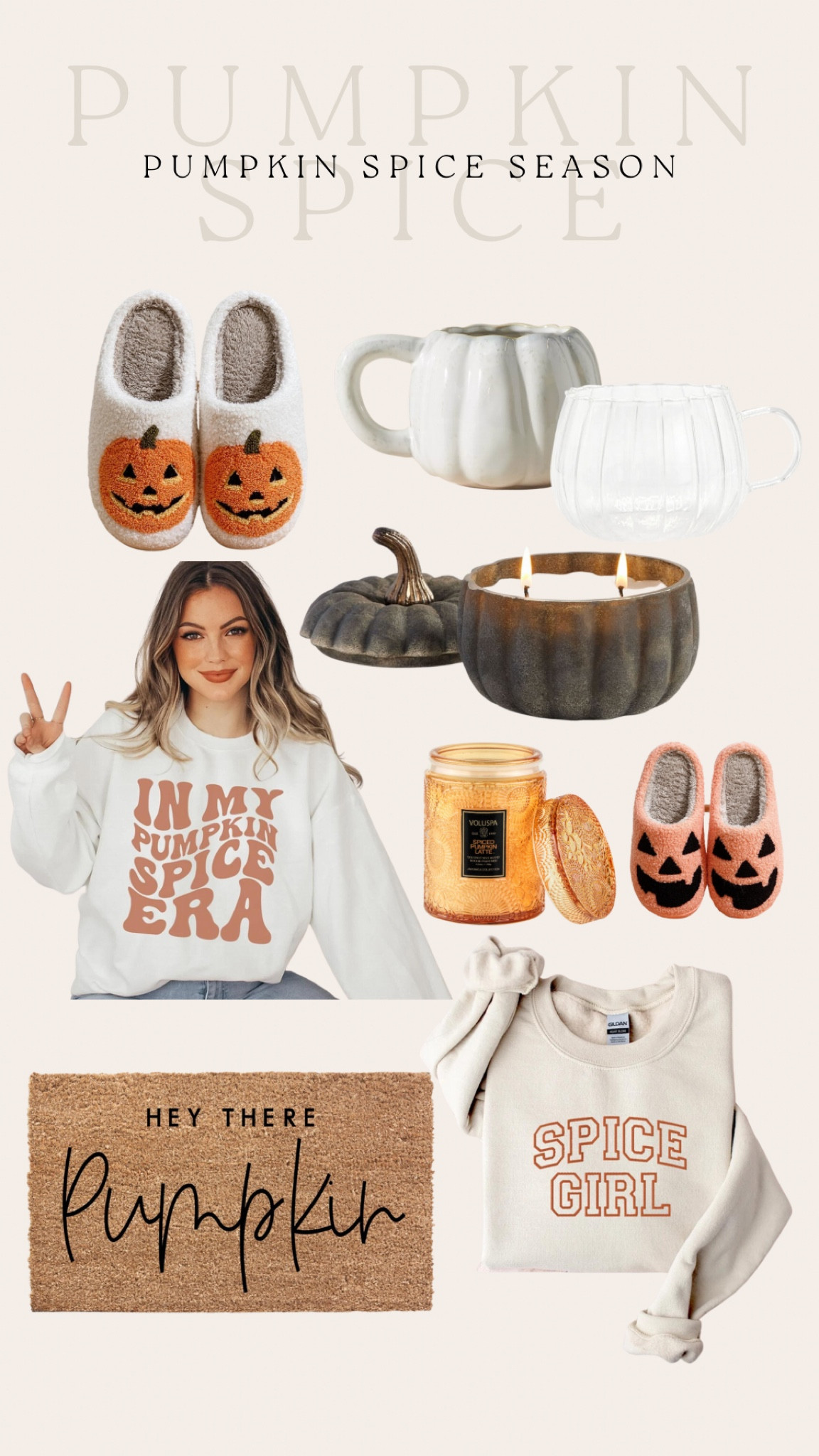 pumpkin spice season is here and thriving 
pumpkin spice / pumpkin candle / pumpkin spice candle / pumpkin slippers / Halloween / Halloween decor / Halloween sweater / fall / fall decor / fall candle / fall doormat / pumpkin mug

#LTKhome #LTKSeasonal #LTKFind