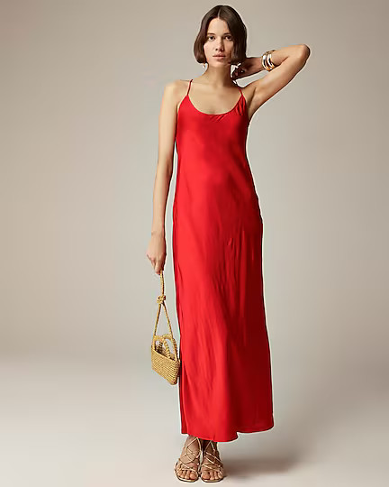 Collection cowlback slip dress in satin | J. Crew US