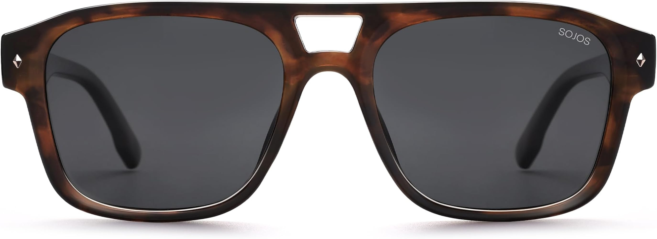 SOJOS Retro Square Polarized Aviator Sunglasses Womens Mens Trendy Rectangle Shades SJ2604 | Amazon (US)