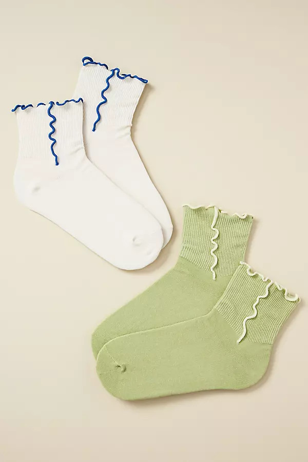 Ruffle Cuff Socks, Set of 2 | Anthropologie (US)