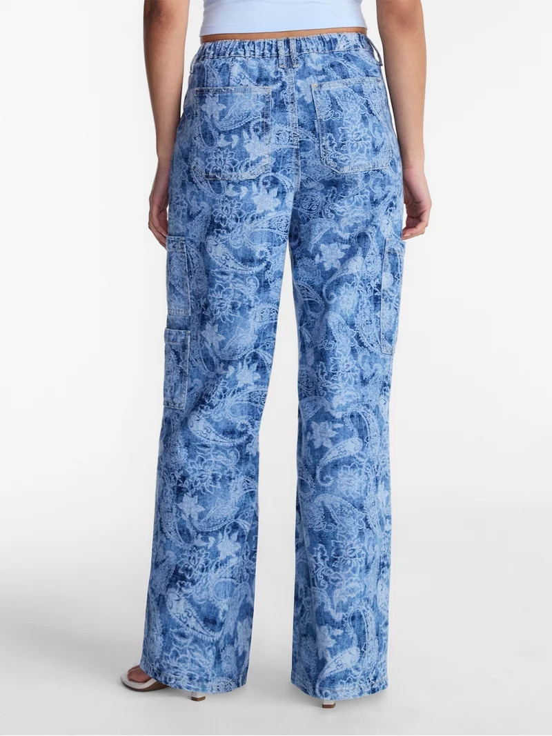 No Boundaries Wide Leg Cargo Pants, 31'' Inseam, Women's | Walmart (US)