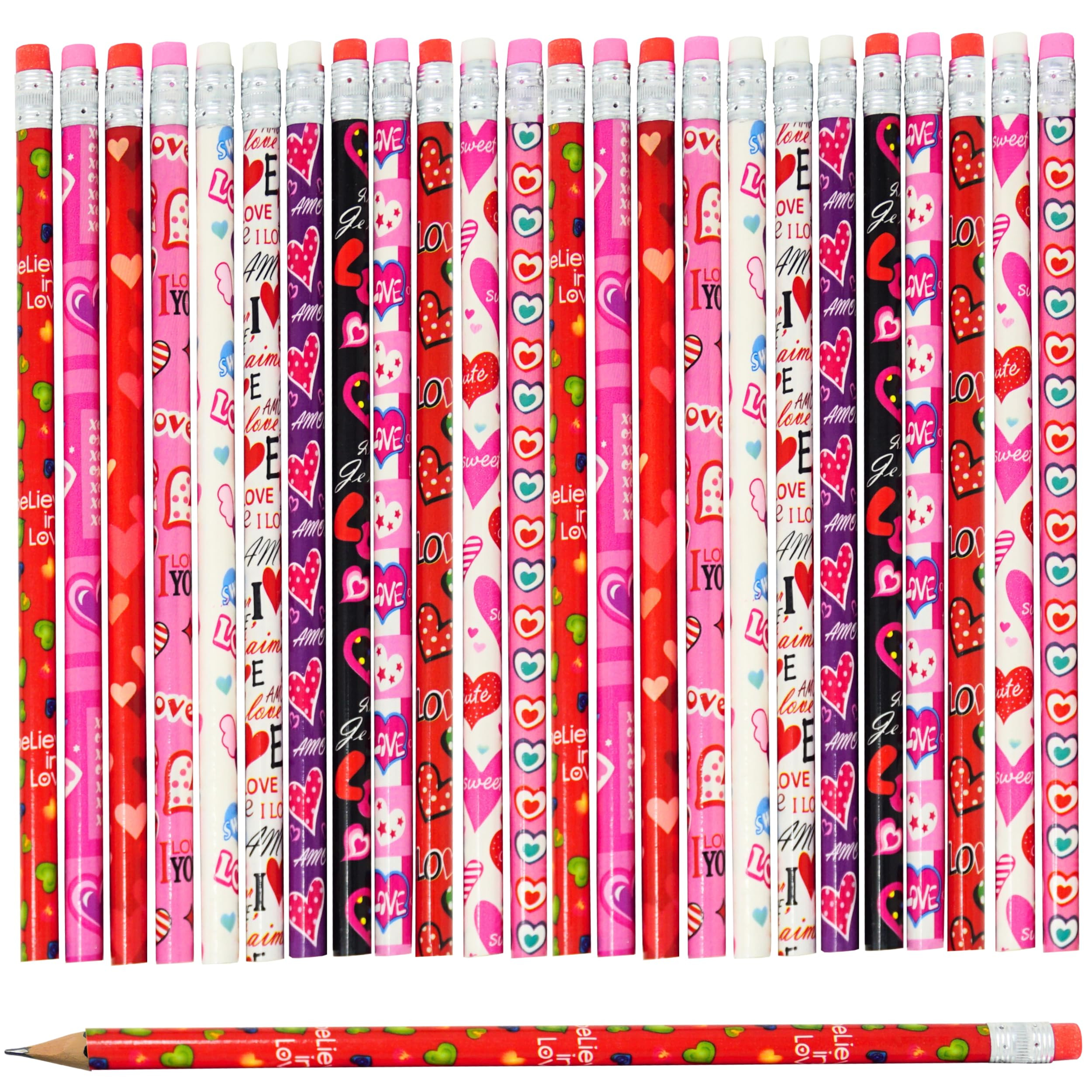 4E's Novelty Valentines Pencils 36 Pack Bulk Pencils for Kids Bulk - Valentines Gifts for Kids Cl... | Amazon (US)