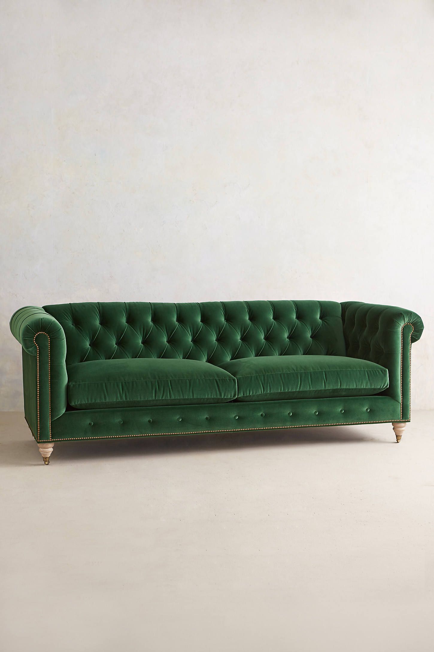 Velvet Lyre Chesterfield Sofa, Wilcox Finish | Anthropologie (US)