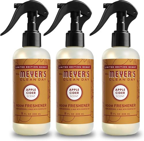 MRS. MEYER'S CLEAN DAY Room and Air Freshener Spray, Non-Aerosol Spray Bottle Infused with Essential Oils, Limited Edition Apple Cider, 8 fl. oz - Pack of 3 | Amazon (US)
