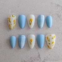 Spring Tulips Press On Nails | Gold Foil Matte | Etsy (US)