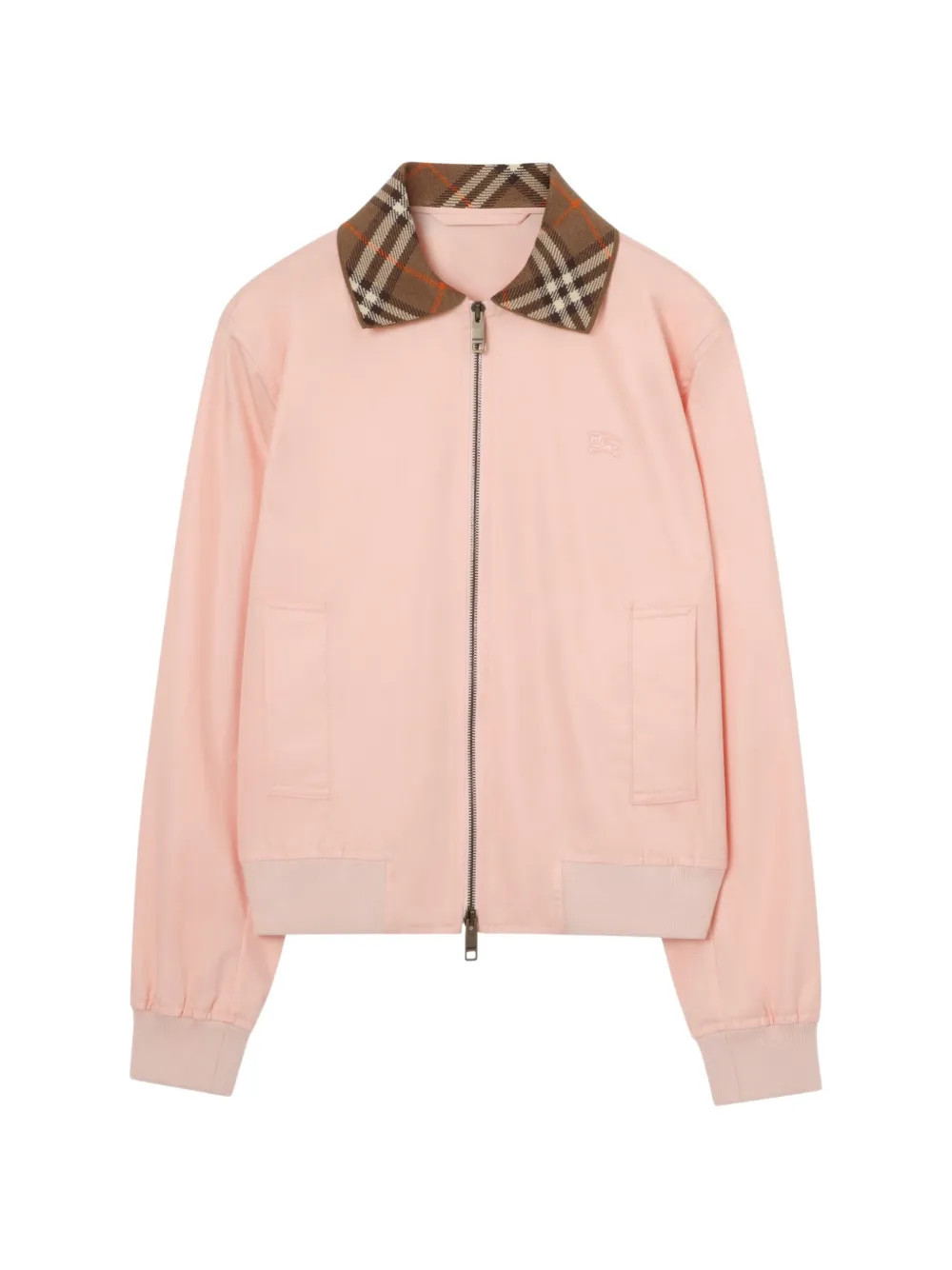 Burberry cropped Tropical Gabardine Hayfield bomber jacket - Pink | Farfetch Global