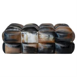 Tellulah Coastal Black Horn Bubble Decorative Box | Kathy Kuo Home