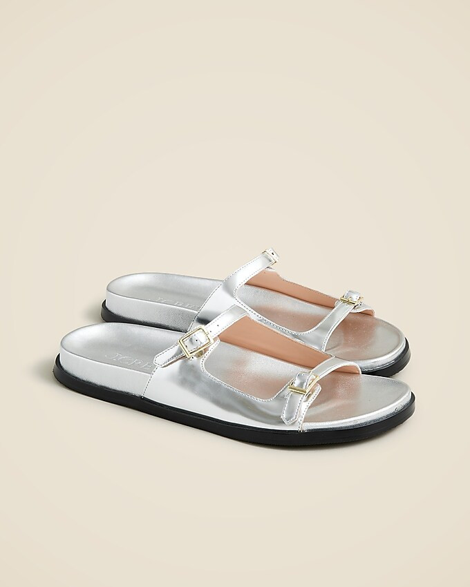Colbie buckle sandals in metallic leather | J. Crew US