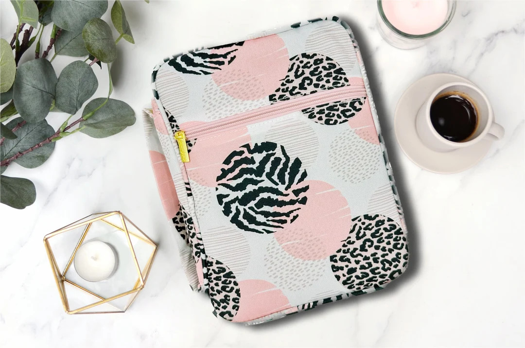 Animal Print Bible Bag: Polyester Tote With Zipper Pocket - Etsy | Etsy (US)