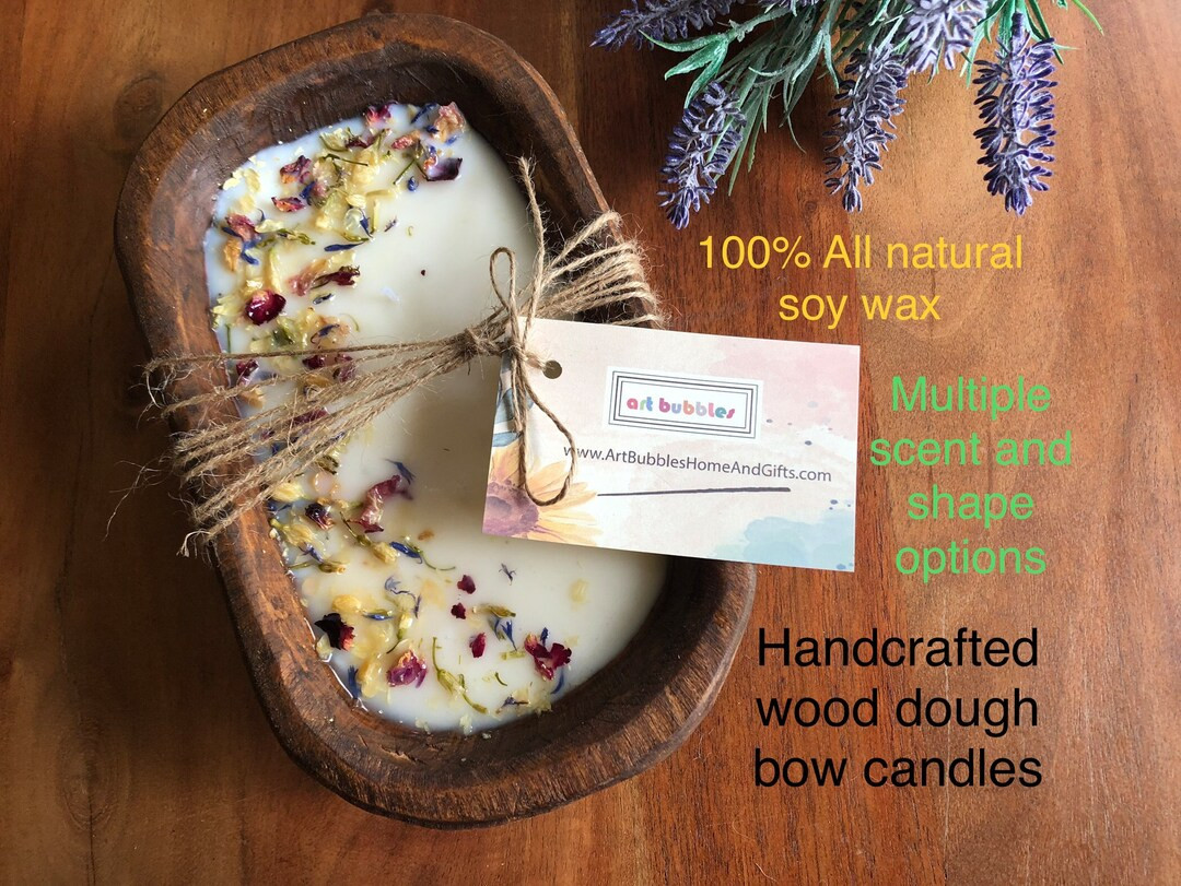 Candle Wood Dough Bowl Candle 100% Natural Soy Wax Candle Birthday Mothers Day Gift Christmas Hou... | Etsy (US)
