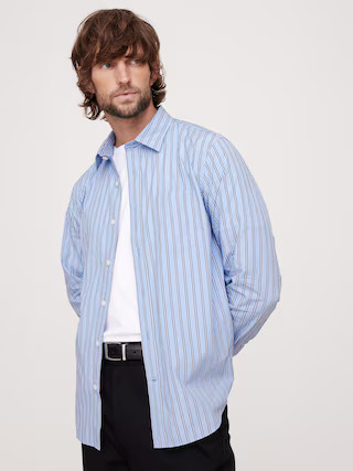 Standard-Fit Washed Cotton Poplin Shirt | Banana Republic (US)