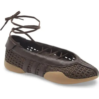 adidas Taekwondo Mei Ballet Flat in White/Core Black/Gum at Nordstrom, Size 9 | Nordstrom