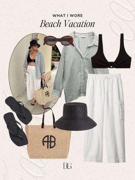 What I wore: Beach vacation〰️  Vacation outfits, resort wear, resort wear 2024, resortwear, vacation accessories, resort wear accessories, bucket hat, straw hat, beach hat, beach jewelry, trendy sunglasses, designer sunglasses, beach sandals, vacation sandals, vacation shoes, casual beach outfit, swimwear, high waisted swimsuit, swimwear 2024, pool outfit 

#LTKtravel #LTKstyletip