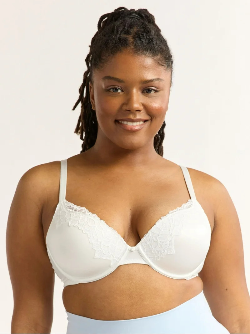 Joyspun Women's Bridal Satin Push Up Bra with Lace Trim, Sizes 34B-40C | Walmart (US)