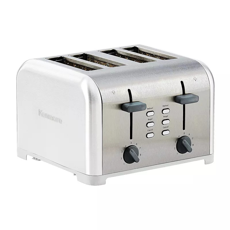 Kenmore 4-Slice Dual Control Wide-Slot Stainless Steel Toaster | Kohl's