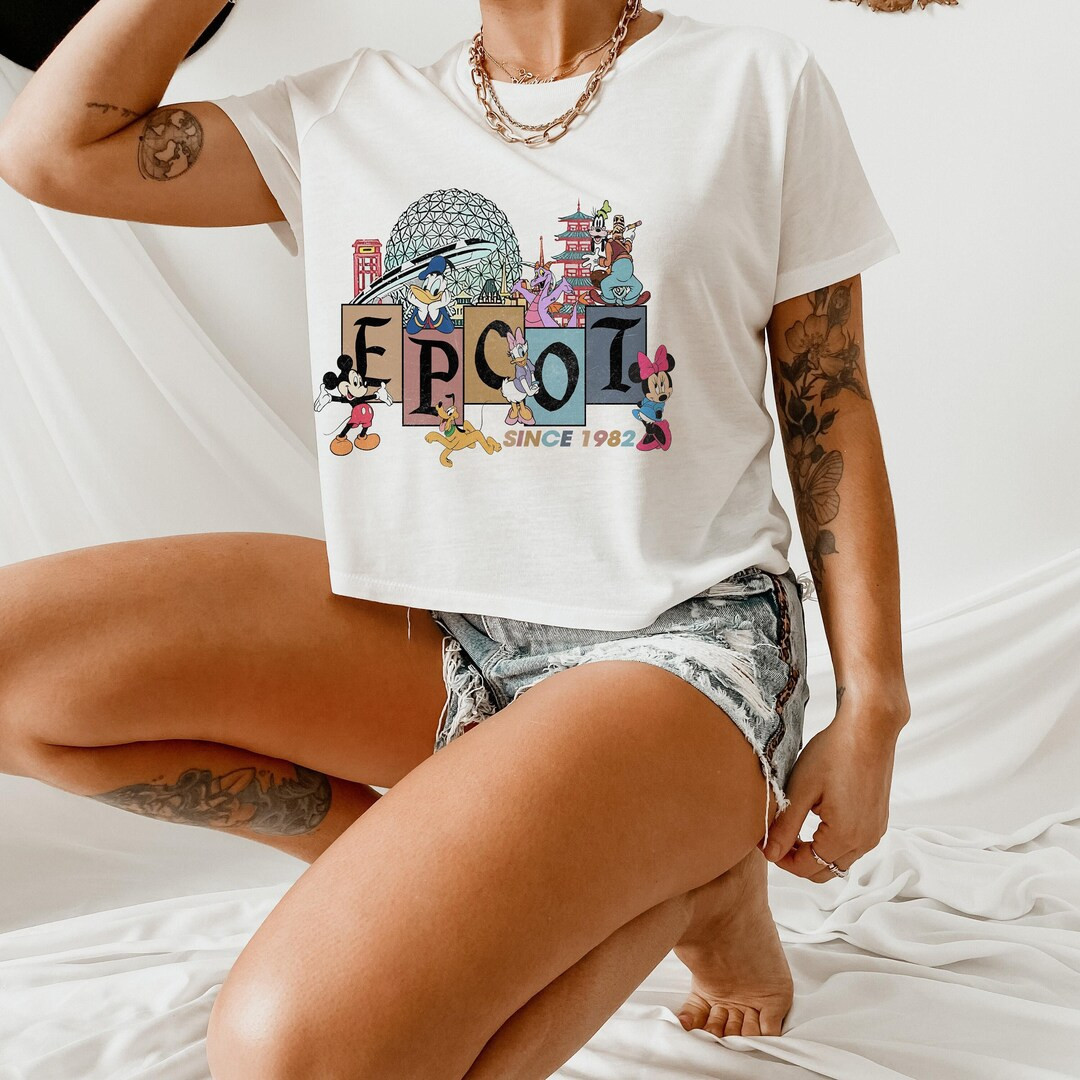 epcot crop top, epcot spaceship earth shirt, figment shirt, cool epcot disney tee, walt disney te... | Etsy (US)